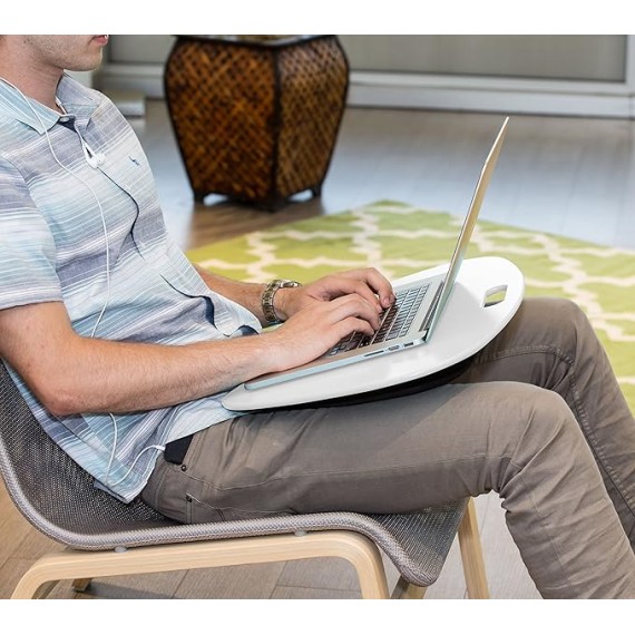 TBL-06320 Portable Laptop Lap Desk with Handle, White, 23 L x 16 W x 2.5 H