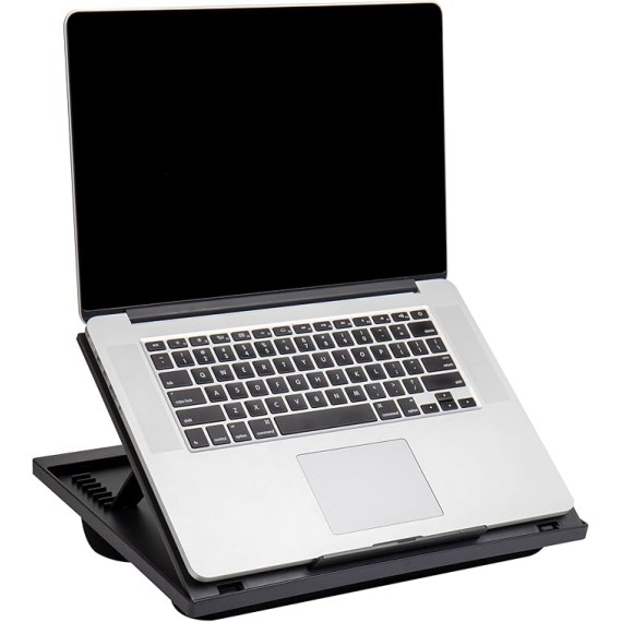 Lap Desk Laptop Stand, Bed Tray, Collapsible, Cushion, Portable, Dorm, Plastic, 14.75"L x 11"W x 7.3"H, Black