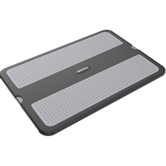 Portable Laptop Lap Desk w/ Retractable Left/Right Mouse Pad Tray, Non-Slip Heat Shield Tablet Notebook Computer Stand Table w/ Sturdy Stable Work Surface for Bed Sofa Couch or Travel