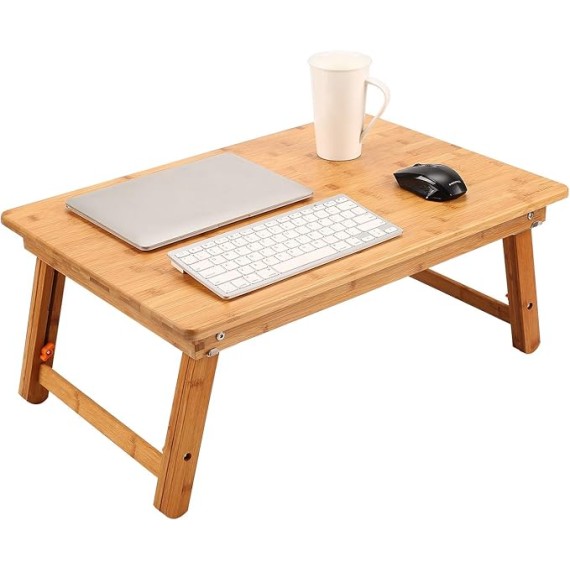 Large Size Laptop Tray Desk  25.6x17.7in Bamboo Floor Desk Low Table Bed Tray Table,Foldable Adjustable Study Writing Gaming Breakfast Serving Floor Table Support 18in Laptop w' 4 Leg Lock