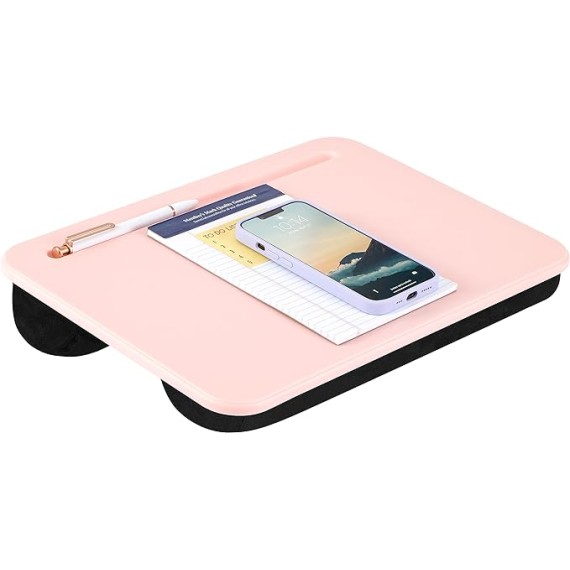 LAPGEAR Compact Lap Desk - Rose Quartz - Fits up to 15 Inch Laptops - Style No. 43104