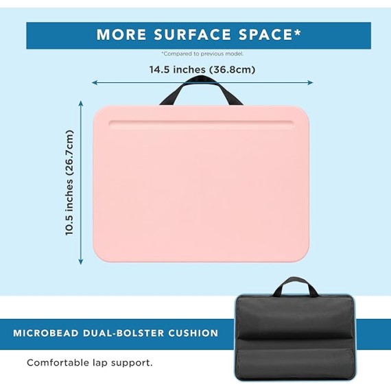 LAPGEAR Compact Lap Desk - Rose Quartz - Fits up to 15 Inch Laptops - Style No. 43104