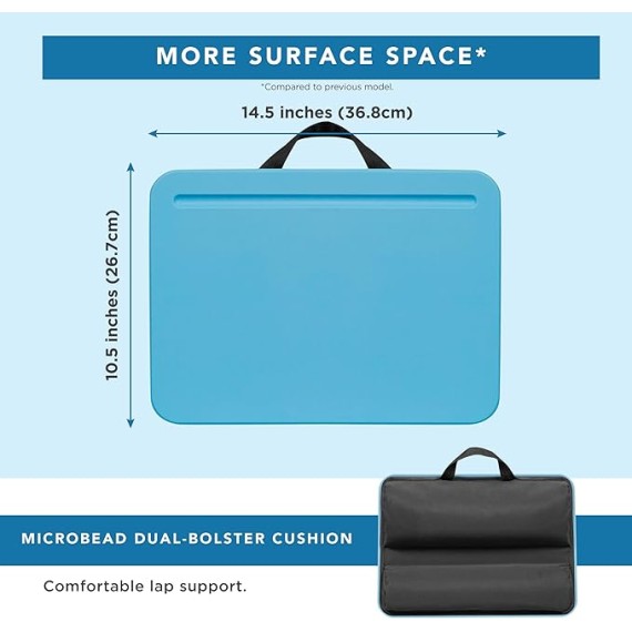 LAPGEAR Compact Lap Desk - Alaskan Blue - Fits up to 15 Inch Laptops - Style No. 43103