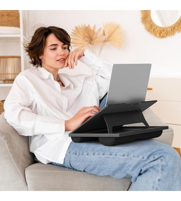Adjustable Laptop Stand with 8 Angles - Dual Cushion Desk for Sofa, Bed, Car or Work Table by 