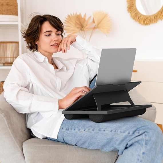 Adjustable Laptop Stand with 8 Angles - Dual Cushion Desk for Sofa, Bed, Car or Work Table by 