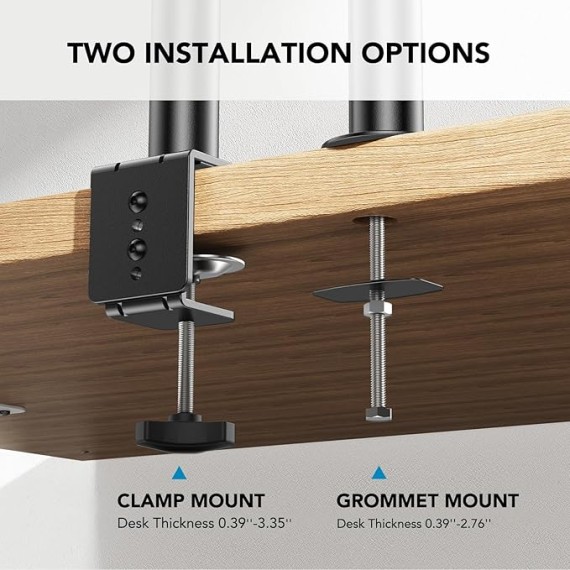 Laptop Monitor Mount, Single Monitor Desk Mount Holds 13-32 inch Computer Screen, Laptop Notebook Desk Mount Stand Fits Up to 17 inch, Fully Adjustable Weight Up to 22 lbs