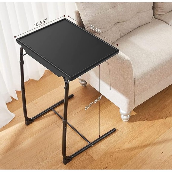 Adjustable TV Tray Table - TV Dinner Tray on Bed & Sofa, Comfortable Folding Table with 6 Height & 3 Tilt Angle Adjustments by  (2 pack)