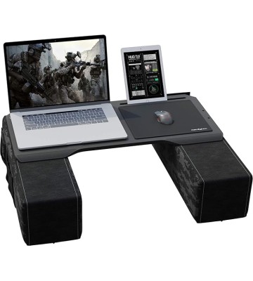 CYBOT - Premium Ergonomic Lap Desk for Notebooks - Sustainable Bamboo Construction - Kevlar Cushion Front - Ventilated Design - Fits Up to 17-Inch Laptops