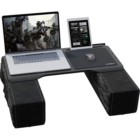 CYBOT - Premium Ergonomic Lap Desk for Notebooks - Sustainable Bamboo Construction - Kevlar Cushion Front - Ventilated Design - Fits Up to 17-Inch Laptops