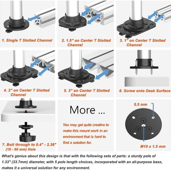 Aluminum Extrusion VESA Mount Heavy Duty with Quick Release (BL-PT303)
