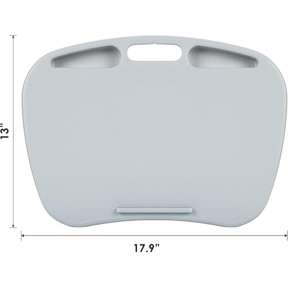 LAPGEAR MyDesk Lap Desk with Device Ledge and Phone Holder - Cool Gray - Fits up to 15.6 Inch Laptops - Style No. 44435