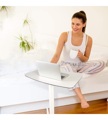 Mobile Standing Desk,Pneumatic Height Adjustable Laptop Desk, Mobile Laptop Desk with Wheels, Height Adjustable from 29.5'' to 47'',White