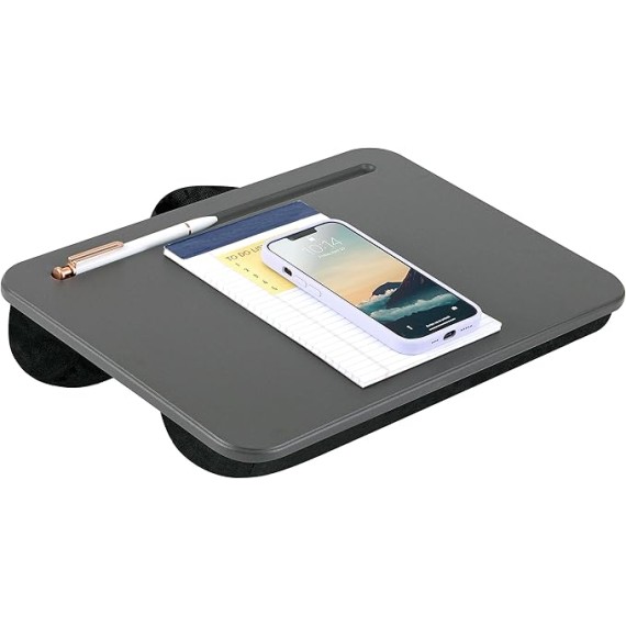 LAPGEAR Compact Lap Desk - Charcoal - Fits up to 15 Inch Laptops - Pack of 12 - Style No. 43005