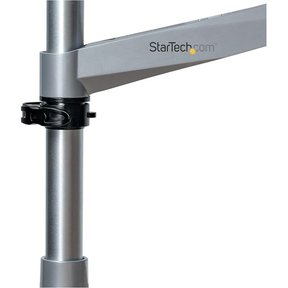 Desk Mount Monitor Arm - VESA or Apple iMac/Thunderbolt Display up to 14kg - Articulating Height Adjustable Single Desktop Monitor Pole Mount - Clamp/Grommet - Silver