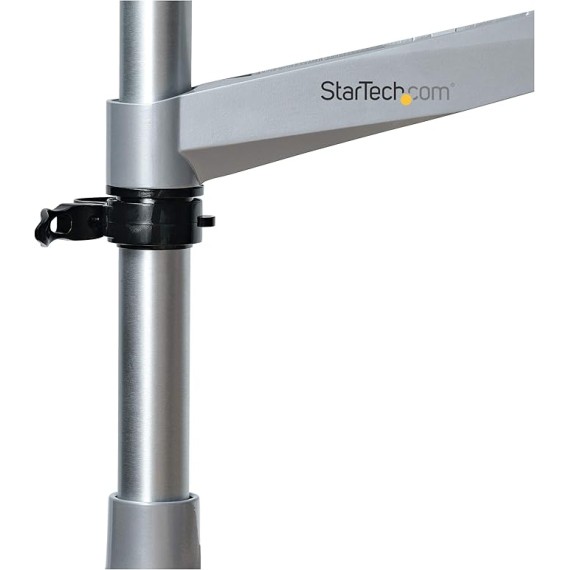 Desk Mount Monitor Arm - VESA or Apple iMac/Thunderbolt Display up to 14kg - Articulating Height Adjustable Single Desktop Monitor Pole Mount - Clamp/Grommet - Silver