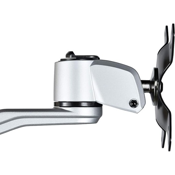 Desk Mount Monitor Arm - VESA or Apple iMac/Thunderbolt Display up to 14kg - Articulating Height Adjustable Single Desktop Monitor Pole Mount - Clamp/Grommet - Silver