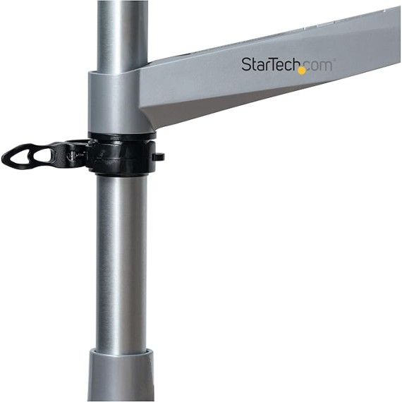 Desk Mount Monitor Arm - VESA or Apple iMac/Thunderbolt Display up to 14kg - Articulating Height Adjustable Single Desktop Monitor Pole Mount - Clamp/Grommet - Silver