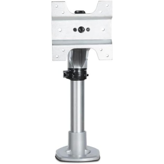 Desk Mount Monitor Arm - VESA or Apple iMac/Thunderbolt Display up to 14kg - Articulating Height Adjustable Single Desktop Monitor Pole Mount - Clamp/Grommet - Silver