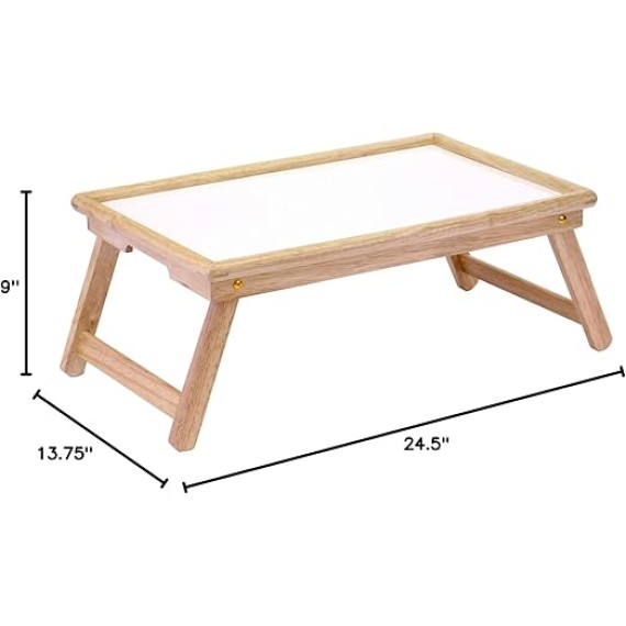 24.5" Ventura Natural Wood Rectangular Breakfast Bed Tray