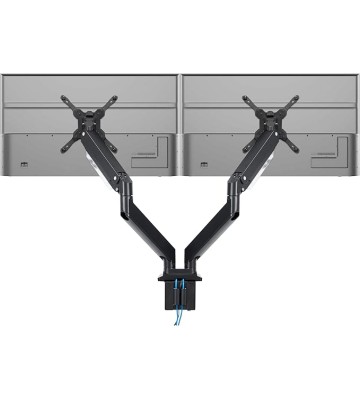 Heavy Duty Dual Monitor Desk Mount with USB 3.0 Ports | 33 lbs Capacity Per Arm | Adjustable Gas Spring, Double Arms for Computer Monitors, Full Motion Articulating, VESA (17-35 inches)