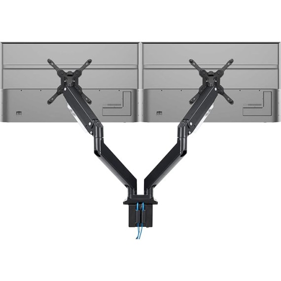 Heavy Duty Dual Monitor Desk Mount with USB 3.0 Ports | 33 lbs Capacity Per Arm | Adjustable Gas Spring, Double Arms for Computer Monitors, Full Motion Articulating, VESA (17-35 inches)