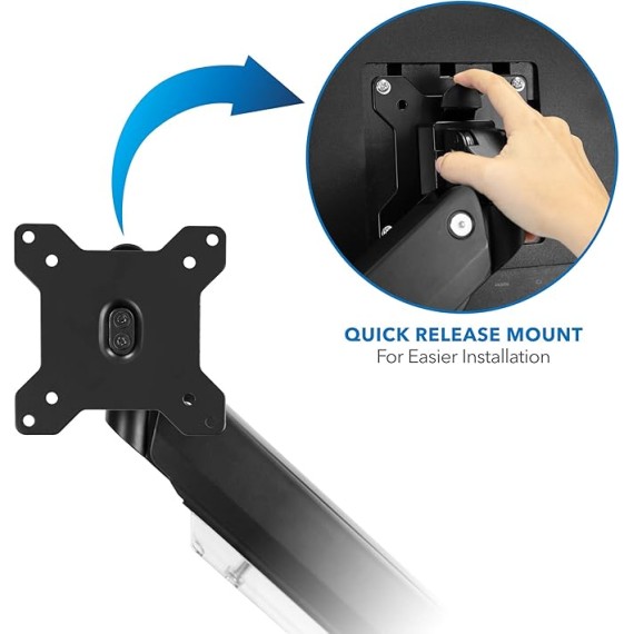 Heavy Duty Dual Monitor Desk Mount with USB 3.0 Ports | 33 lbs Capacity Per Arm | Adjustable Gas Spring, Double Arms for Computer Monitors, Full Motion Articulating, VESA (17-35 inches)