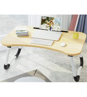 Laptop Tray Bed Table, Lap Table for Breakfast Serving Tray, Notebook Table with Tablet Slots and Holder for Couch Floor for Adults/Students/Kids