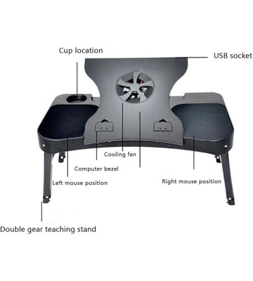 Laptop Desk, ABS Material Couch Table Lap Standing Desk for Bed and Sofa Breakfast Bed Tray Laptop Lap Desk Folding Notebook Stand Reading Holder for Couch Floor