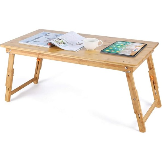 Large Size Floor Desk with Folding Legs Adjustable Low Coffee Table for Breakfast Serving Tray Gaming Writing 33.5x17.7in