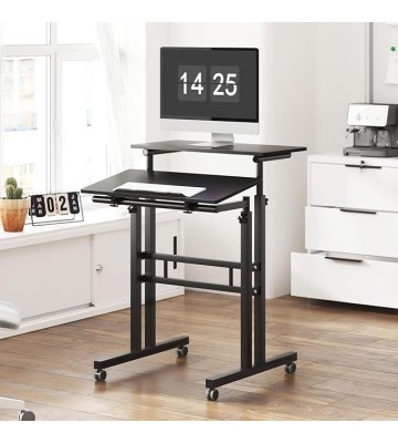 Adjustable Laptop Desk Table 23.6inches Portable Laptop Table Computer Stand Desk Cart Tray Table, Black