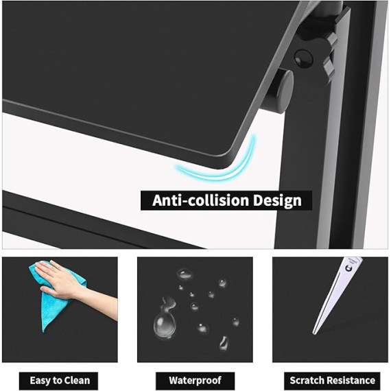 Adjustable Laptop Desk Table 23.6inches Portable Laptop Table Computer Stand Desk Cart Tray Table, Black