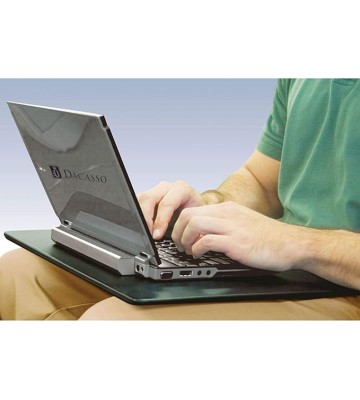"Black Leather 17"" x 14"" Lap Desk", 17 x 14 x 0.25 (P1052)
