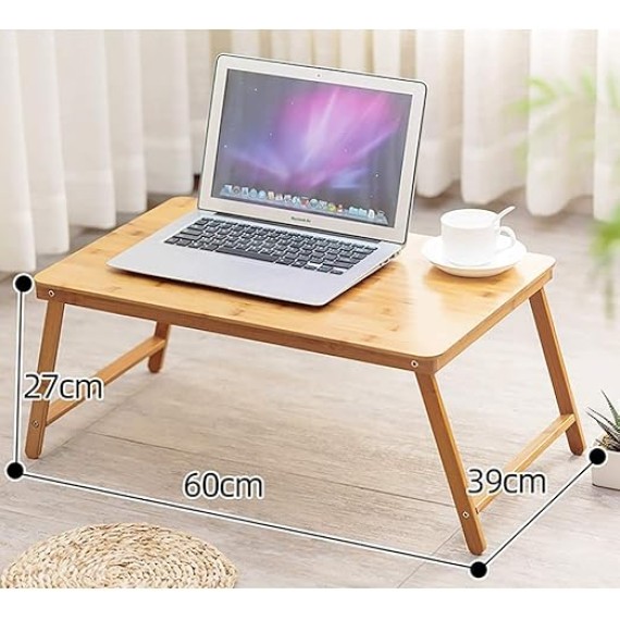 Folding Computer Table, Dining Table, Study Table, Multifunctional Japanese Coffee Table, Low Bamboo Table, for Home Use, Outdoor (Size : 60cm)