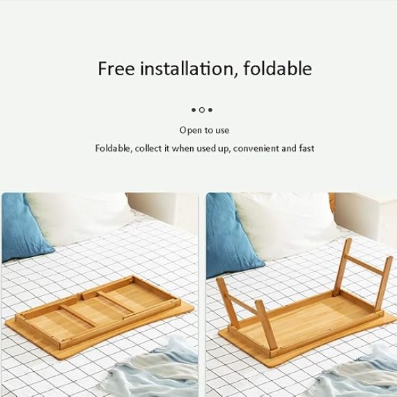 Folding Computer Table, Dining Table, Study Table, Multifunctional Japanese Coffee Table, Low Bamboo Table, for Home Use, Outdoor (Size : 60cm)