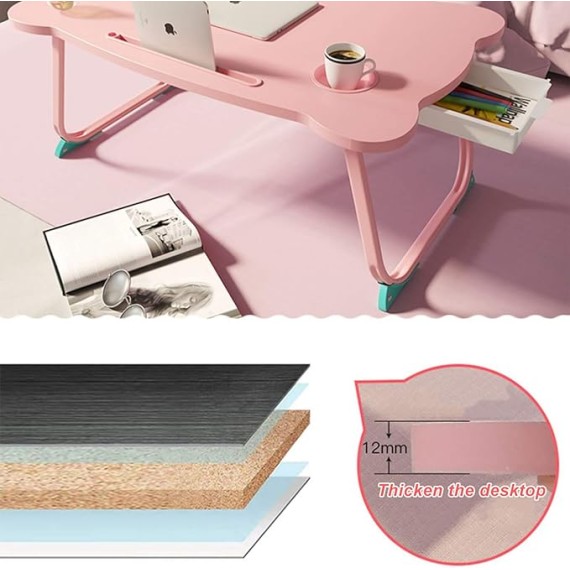 Folding Laptop Desk, Bed Desk, Writing, Study, Eating Storage, Reading Stand, Folding Dormitory Table for Eating, Reading Book Watching Movie for Bed & Sofa | Couch Table