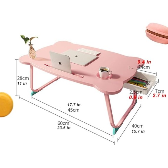 Folding Laptop Desk, Bed Desk, Writing, Study, Eating Storage, Reading Stand, Folding Dormitory Table for Eating, Reading Book Watching Movie for Bed & Sofa | Couch Table