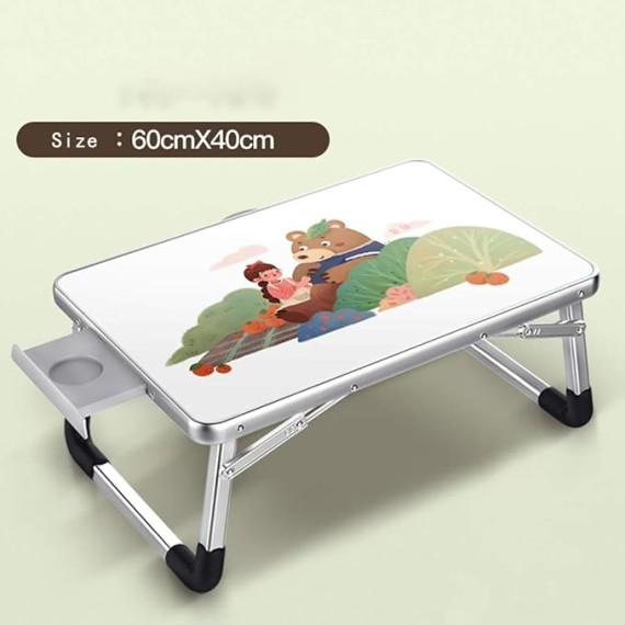 Foldable Bed Desk for Laptop and Writing in Sofa,Laptop Desk for Bed, Lap Desks Bed Trays for Eating and Laptops Stand Lap Table, Computer Tray for Bed, (Color : Paint Bear)