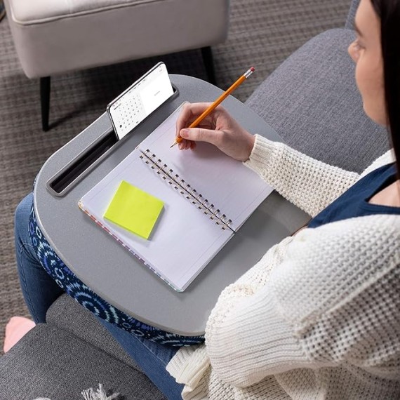 Lap Desk with Pillow Cushion | Tablet Slot | Fits Laptops Up to 15" | Tablets Up to 9.6" | Blue Tiedye Sunburst Pattern | Laptop and Writing Lap Desk | Work from Home
