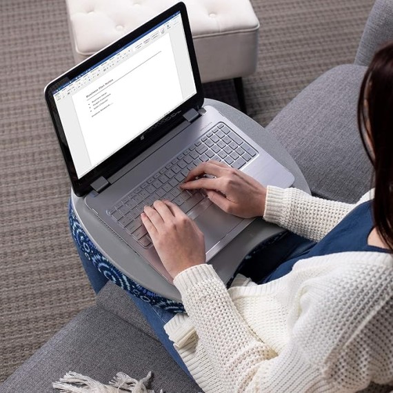 Lap Desk with Pillow Cushion | Tablet Slot | Fits Laptops Up to 15" | Tablets Up to 9.6" | Blue Tiedye Sunburst Pattern | Laptop and Writing Lap Desk | Work from Home