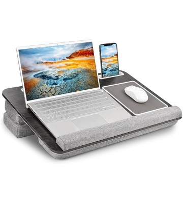 Laptop Lap Desk, Computer Lap Desks with Cushion Fits up to 17 inch Laptop, Designed Adjustable Triple Lap Pad, Storage Function & Wrist Rest, Home Office Lap Table for Adult Teen Student