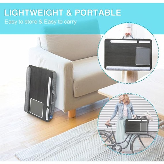 Laptop Lap Desk, Computer Lap Desks with Cushion Fits up to 17 inch Laptop, Designed Adjustable Triple Lap Pad, Storage Function & Wrist Rest, Home Office Lap Table for Adult Teen Student