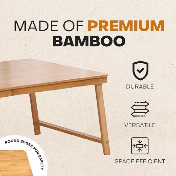 Tray Table for Bed Or Chair to Eat| Lap Desk with Legs | Low Table for Sitting On The Floor | Folding Table