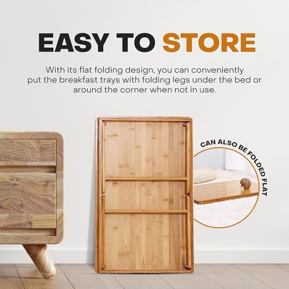 Tray Table for Bed Or Chair to Eat| Lap Desk with Legs | Low Table for Sitting On The Floor | Folding Table