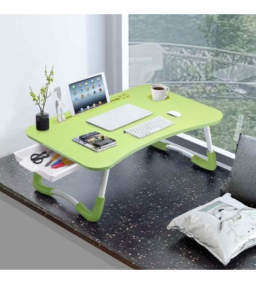 Laptop Desk Laptop Bed Stand Foldable Laptop Table Folding Breakfast Tray Portable Lap Standing Desk Reading and Writing Holder with Drawer for Bed Couch Sofa Floor