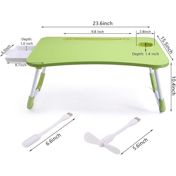 Laptop Desk Laptop Bed Stand Foldable Laptop Table Folding Breakfast Tray Portable Lap Standing Desk Reading and Writing Holder with Drawer for Bed Couch Sofa Floor