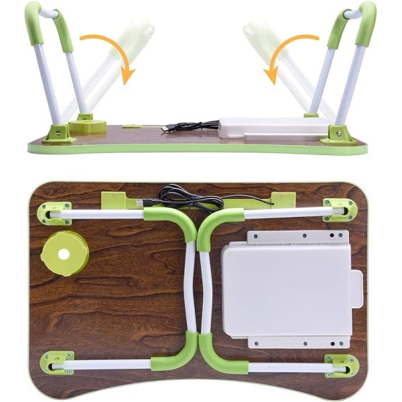 Laptop Desk Laptop Bed Stand Foldable Laptop Table Folding Breakfast Tray Portable Lap Standing Desk Reading and Writing Holder with Drawer for Bed Couch Sofa Floor