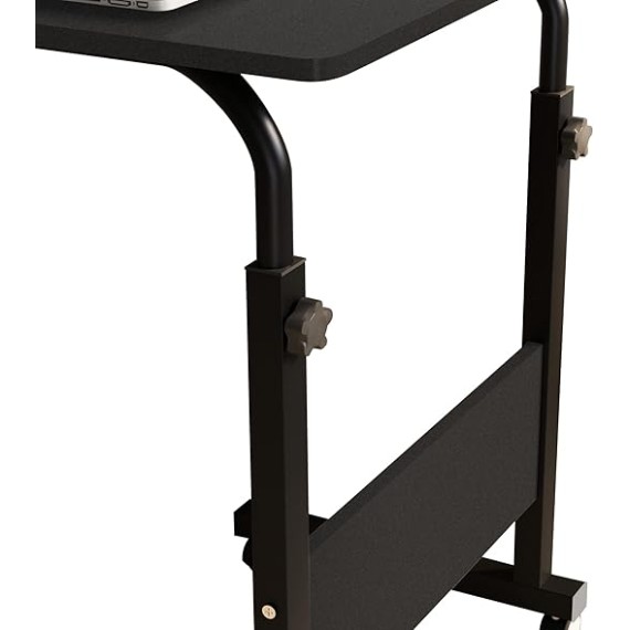 23.6 inches Mobile Side Desk Height Adjustable Laptop Cart Stand Portable Laptop Desk Workstation with Wheels Black CXYM-5/1-60BB