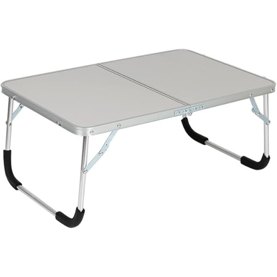 Portable Outdoor Folding Table Picnic Desk Sofa Lap Desks Foldable Laptop Bed Table Folding Small Dormitory Table Folding Table on Bed (Color : Silver)