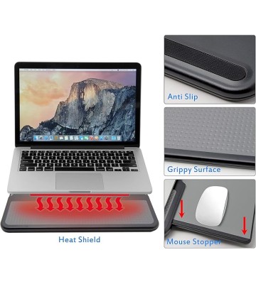 Portable Laptop Lap Pad and Laptop Stand with Detachable Mouse Pad