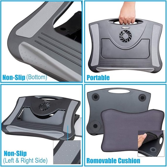 Portable Laptop Lap Pad and Laptop Stand with Detachable Mouse Pad